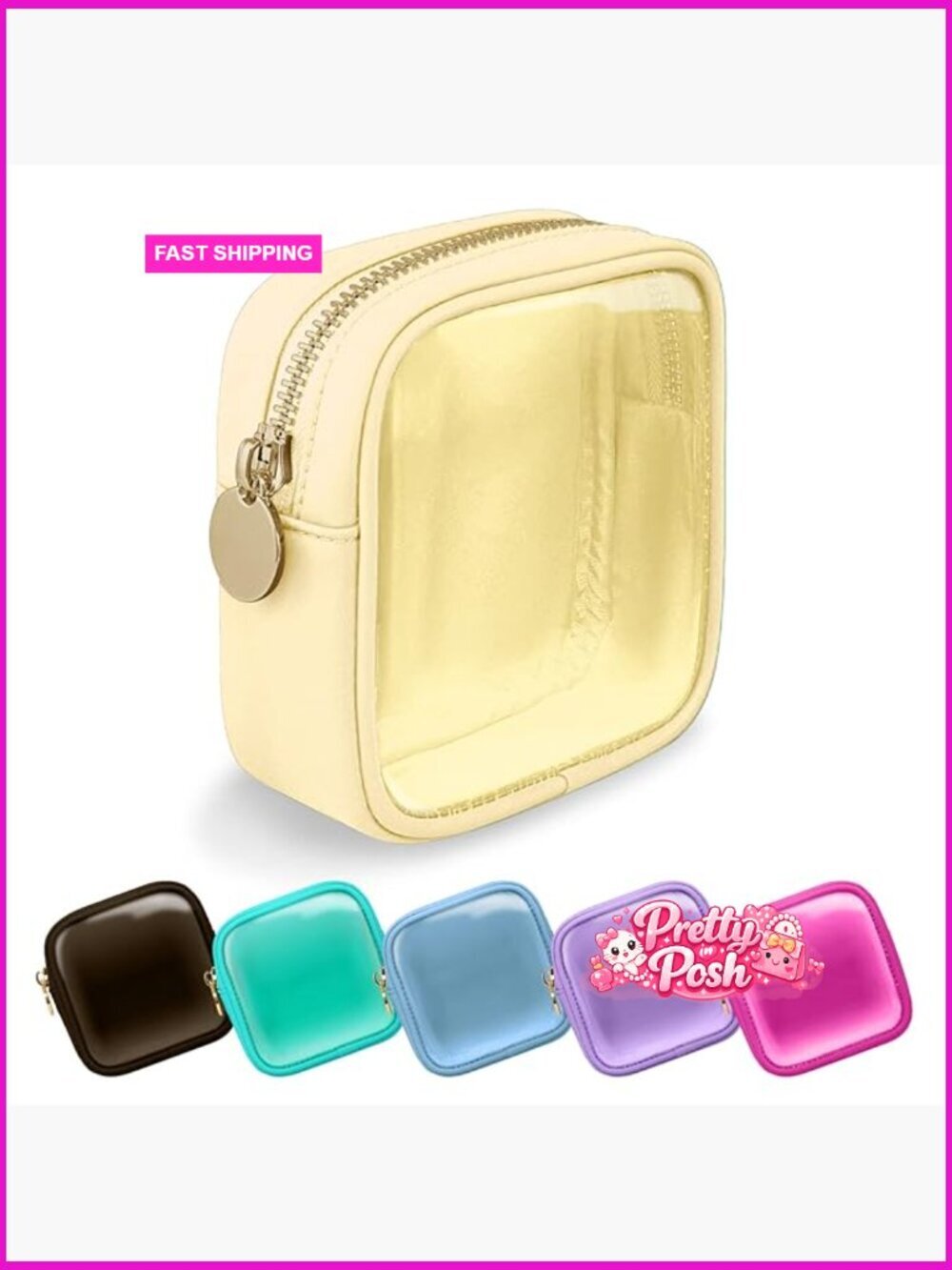 Clear Mini Makeup Bag Nylon PVC Cosmetic Toiletry Travel Bag